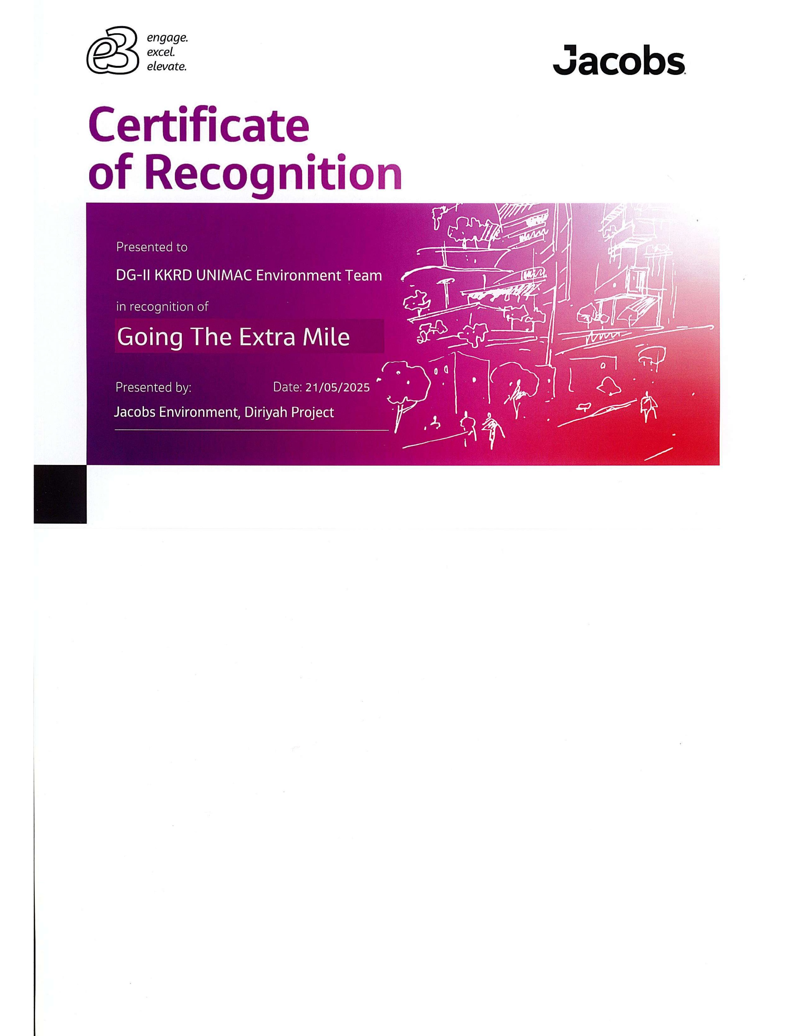 KKRD - Jacobs Recognition Certificate